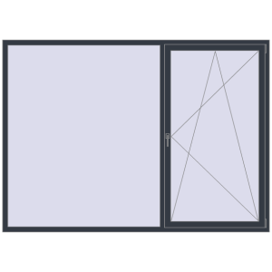 Купити Вікна 2500x1800 мм REHAU Euro 70 ANTHRACITE_GREY_STRUKTURAL з двох сторін