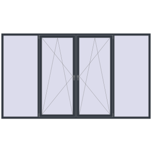 Купити Вікна 3500x2000 мм REHAU Euro 70 ANTHRACITE_GREY_STRUKTURAL з двох сторін