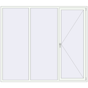 Купити Вікна 2400x2100 мм REHAU Euro 70 Білий (RAL 9016) з двох сторін