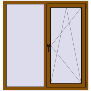 Купити Вікна 1280x1340 мм REHAU Euro 60 GOLDEN OAK з двох сторін