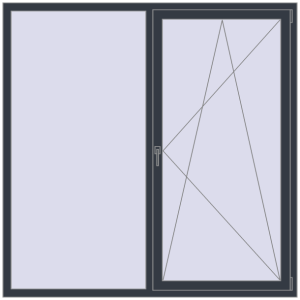 Купити Вікна 1800x1800 мм REHAU Euro 70 ANTHRACITE_GREY_STRUKTURAL з двох сторін