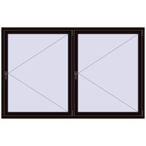 Купити Вікна 2200x1400 мм REHAU Euro 70 BLACK_BROWN з двох сторін