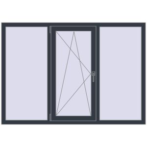 Купити Вікна 1700x1200 мм REHAU Euro 60 ANTHRACITE_GREY_STRUKTURAL з двох сторін