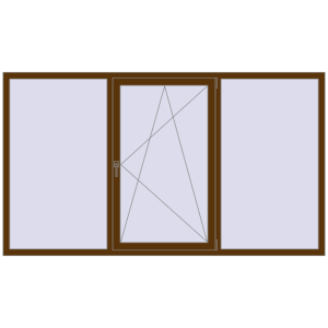 Металопластикове вікно 2460x1400 мм Тристулкове (комплектація: Базова). Вид зсередини Купити Вікна 2460x1400 мм REHAU Euro 70