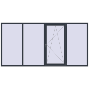 Купити Вікна 3000x1500 мм REHAU Euro 60 ANTHRACITE_GREY_STRUKTURAL з двох сторін