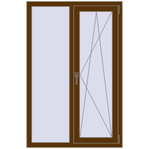Купити Вікна 950x1450 мм REHAU Euro 70 WALNUT з двох сторін