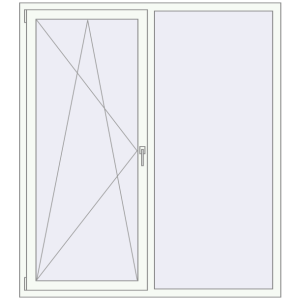 Металопластикове вікно 1600x1800 мм Двостулкове (комплектація: За замовчуванням). Вид зсередини Купити Вікна 1600x1800 мм REHAU GENEO