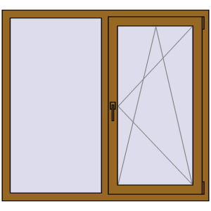 Купити Вікна 1300x1200 мм REHAU Euro 70 LIGHT_OAK з двох сторін