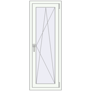 Металопластикове вікно 500x1400 мм Одностулкове (комплектація: За замовчуванням). Вид зсередини Купити Вікна 500x1400 мм REHAU Euro 70 Білий (RAL 9016) з двох сторін