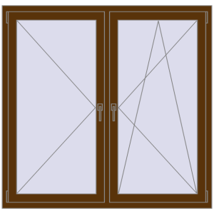 Купити Вікна 1450x1400 мм REHAU SYNEGO MD WALNUT з двох сторін