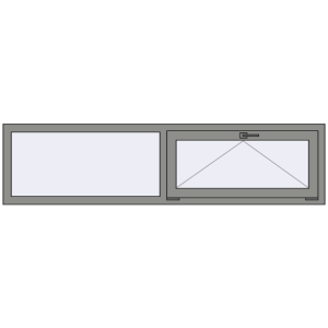 Купити Вікна 2000x500 мм Altest Pony 375 RAL 9007 Grey aluminium з двох сторін