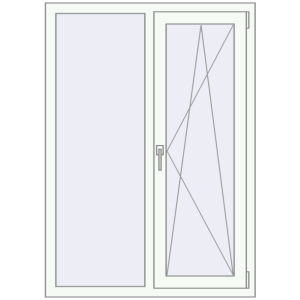 Купити Вікна 1000x1400 мм REHAU Euro 70 BLACK_BROWN ззовні