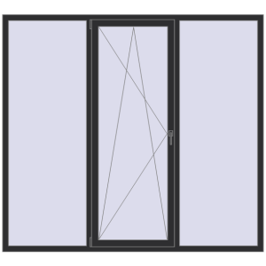 Купити Вікна 2200x2000 мм REHAU Euro 60 ANTHRACITE_GREY_GLATT з двох сторін