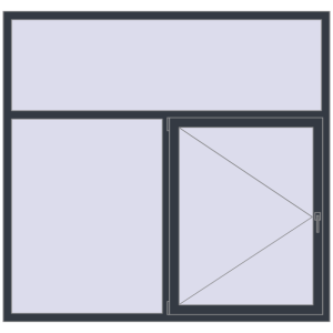 Купити Вікна 1950x1850 мм REHAU Euro 70 ANTHRACITE_GREY_STRUKTURAL з двох сторін