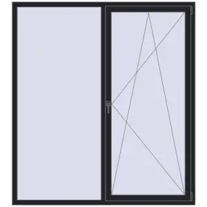 Купити Вікна 1800x2000 мм REHAU SYNEGO MD BLACK_ULTI-MATT з двох сторін