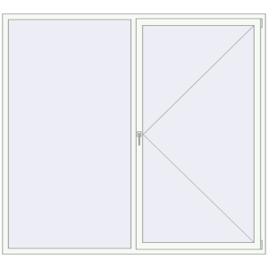 Металопластикове вікно 2300x2100 мм Двостулкове (комплектація: Оптимальна). Вид зсередини Купити Вікна 2300x2100 мм REHAU Brillant-Design