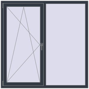 Металопластикове вікно 1500x1500 мм Двостулкове (комплектація: Базова). Вид зсередини Купити Вікна 1500x1500 мм REHAU Euro 70