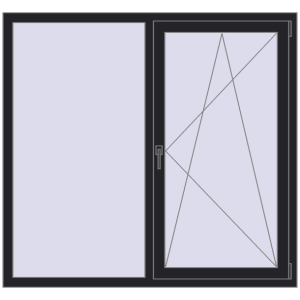 Купити Вікна 1500x1400 мм REHAU SYNEGO MD BLACK_ULTI-MATT з двох сторін
