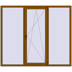 Купити Вікна 2100x1800 мм REHAU Euro 70 GOLDEN OAK з двох сторін