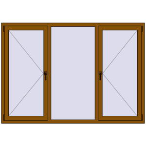 Купити Вікна 2000x1400 мм REHAU SYNEGO MD GOLDEN OAK з двох сторін