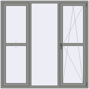 Купити Вікна 1800x1800 мм Altest Pony 375 RAL 9007 Grey aluminium з двох сторін