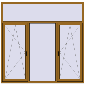 Купити Вікна 2050x2000 мм REHAU Euro 70 LIGHT_OAK з двох сторін
