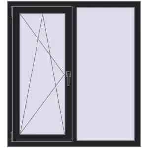Купити Вікна 1100x1200 мм REHAU Euro 60 BLACK_ULTI-MATT з двох сторін