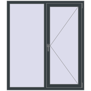 Купити Вікна 1300x1500 мм Altest Pony 375 RAL 7016 Anthracite grey з двох сторін