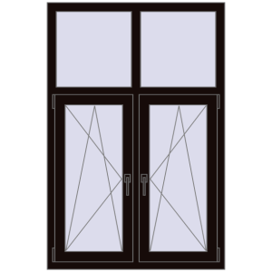 Купити Вікна 1000x1500 мм REHAU Euro 70 BLACK_BROWN з двох сторін