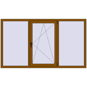 Купити Вікна 2100x1200 мм REHAU Euro 60 GOLDEN OAK з двох сторін
