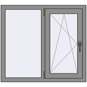 Купити Вікна 1000x900 мм Altest Pony 375 RAL 9007 Grey aluminium з двох сторін