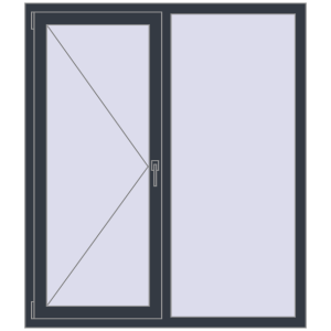 Купити Вікна 1300x1500 мм REHAU Euro 70 ANTHRACITE_GREY_STRUKTURAL з двох сторін