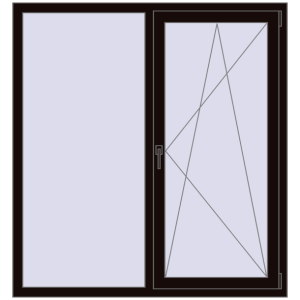 Купити Вікна 1400x1500 мм REHAU Euro 60 BLACK_BROWN з двох сторін