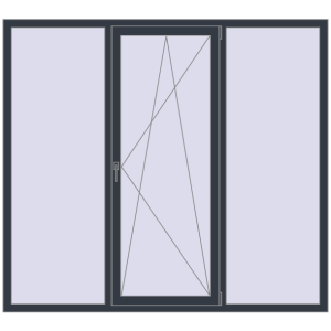 Купити Вікна 2000x1800 мм REHAU SYNEGO MD ANTHRACITE_GREY_STRUKTURAL з двох сторін