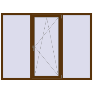 Купити Вікна 2100x1540 мм REHAU Euro 70 WALNUT з двох сторін