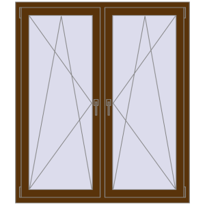 Металопластикове вікно 1300x1500 мм Двостулкове (комплектація: Базова). Вид зсередини Купити Вікна 1300x1500 мм REHAU Brillant-Design