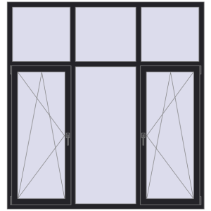 Купити Вікна 1900x2000 мм REHAU Euro 60 BLACK_ULTI-MATT з двох сторін