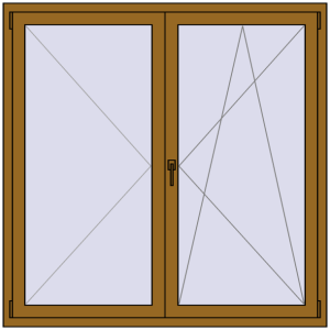 Купити Вікна 1500x1500 мм REHAU SYNEGO MD LIGHT_OAK з двох сторін