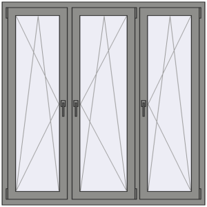 Купити Вікна 1500x1500 мм Altest Pony 375 RAL 9007 Grey aluminium з двох сторін