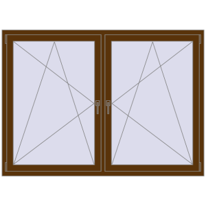 Купити Вікна 1800x1300 мм REHAU Euro 70 WALNUT з двох сторін