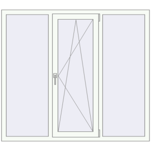 Металопластикове вікно 1570x1410 мм Тристулкове (комплектація: Преміум). Вид зсередини Купити Вікна 1570x1410 мм REHAU Euro 60