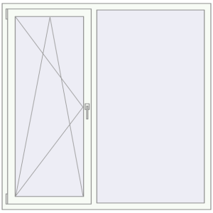 Металопластикове вікно 1600x1580 мм Двостулкове (комплектація: Преміум). Вид зсередини Купити Вікна 1600x1580 мм REHAU Euro 60