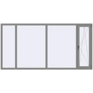 Купити Вікна 3000x1500 мм Altest Pony 375 RAL 9007 Grey aluminium з двох сторін