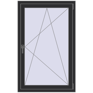 Купити Вікна 837x1322 мм REHAU Euro 70 ANTHRACITE_GREY_GLATT з двох сторін