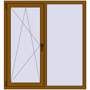 Купити Вікна 1300x1400 мм REHAU Euro 60 GOLDEN OAK з двох сторін