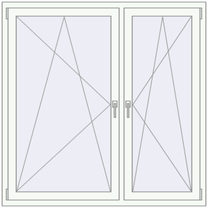 Купити Вікна 1450x1450 мм REHAU SYNEGO MD Білий (RAL 9016) з двох сторін