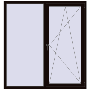 Купити Вікна 1500x1600 мм REHAU Brillant-Design BLACK_BROWN з двох сторін