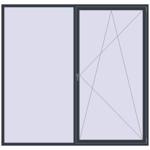 Купити Вікна 2500x2400 мм REHAU Euro 70 ANTHRACITE_GREY_STRUKTURAL з двох сторін