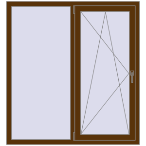 Купити Вікна 1320x1420 мм REHAU Euro 70 WALNUT з двох сторін