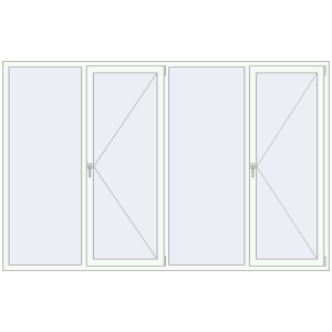Купити Вікна 2800x1800 мм REHAU Euro 70 Білий (RAL 9016) з двох сторін